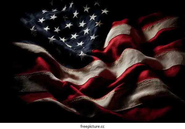 American Flag Close-up Detail