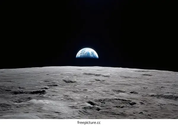 Earthrise from the Moon Stunning View