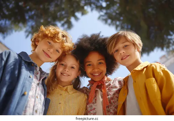 Happy Multi-Ethnic Children Friendship