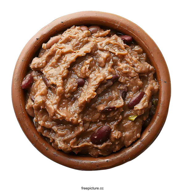 [Transparent Background PNG]Bowl of Refried Beans