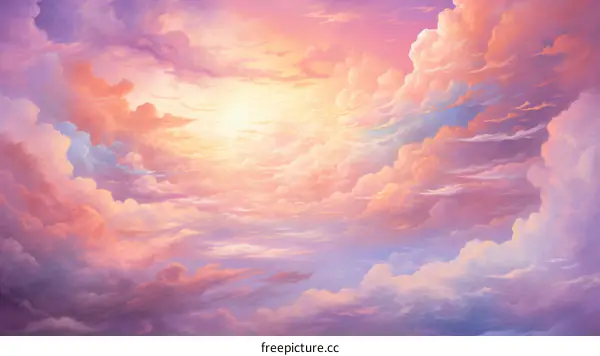 A Breathtaking Digital Painting of a Vivid Sunset Sky