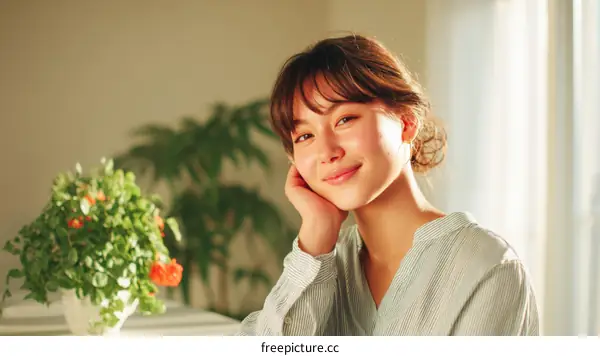 Asian Woman Portrait in a Casual Setting