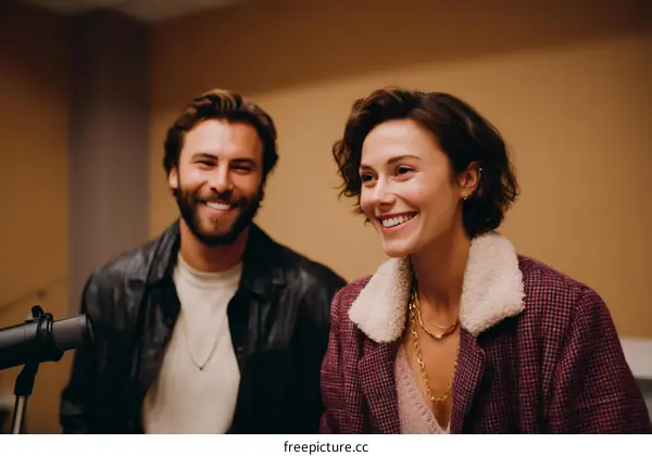 Two Caucasian Interviewees in a Studio