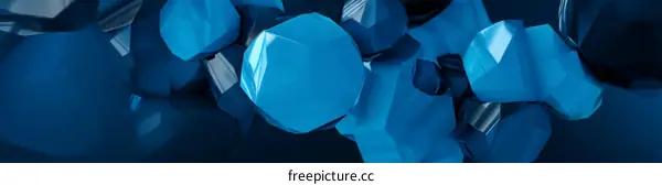 Abstract Geometric Shapes in Deep Blue