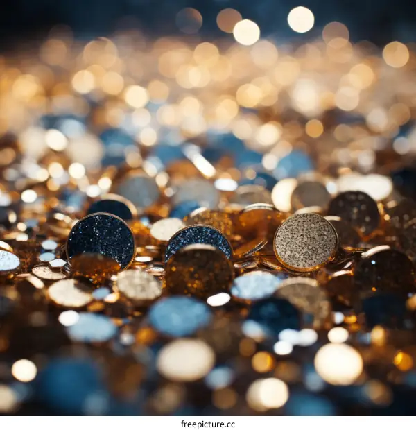 A pile of gold and silver coins