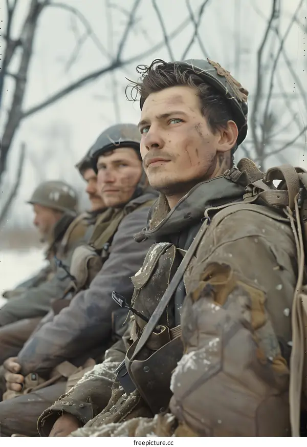 A group of soldiers in the snow