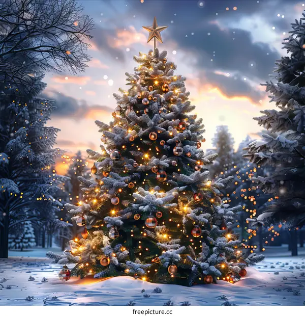 Winter Wonderland Christmas Tree Scene