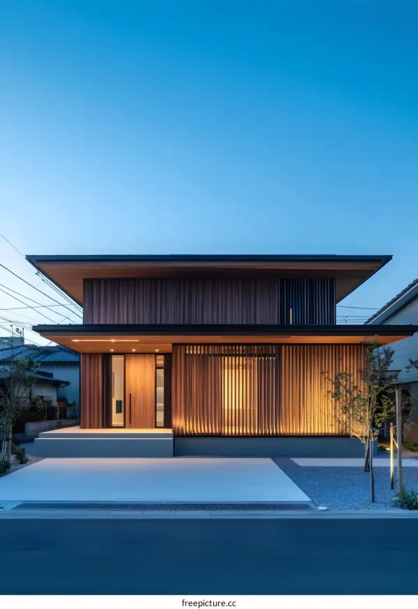 Modern Japanese Style Wooden House with Minimalist Design