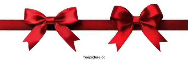 [Transparent Background PNG]Red Satin Ribbon Bows and Ribbons