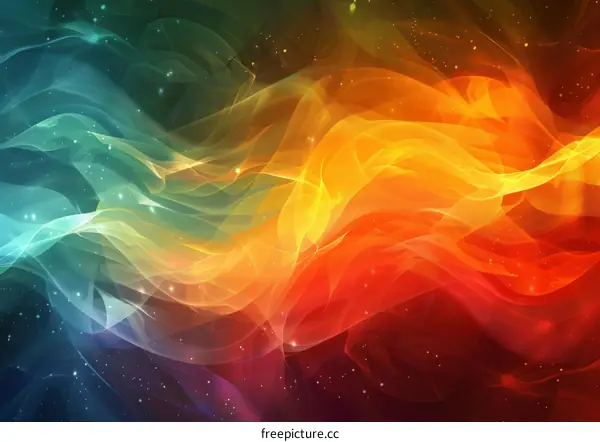 Multicolor Swirling Abstract Flames