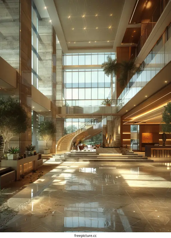 Modern Lobby of a Luxury Hotel
