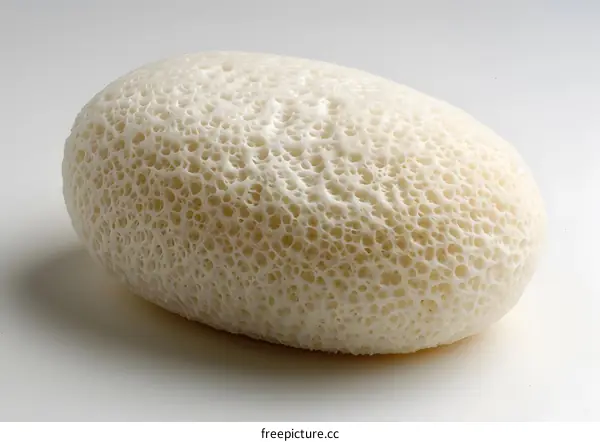 a white pumice rock isolated on white background