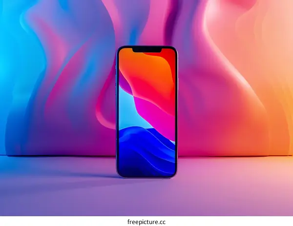 Smartphone on a Colorful Background