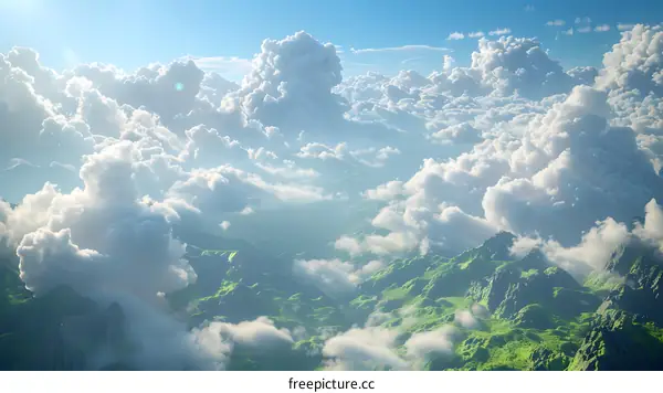 The peaks of the mountains, overlooking the magnificent landscape