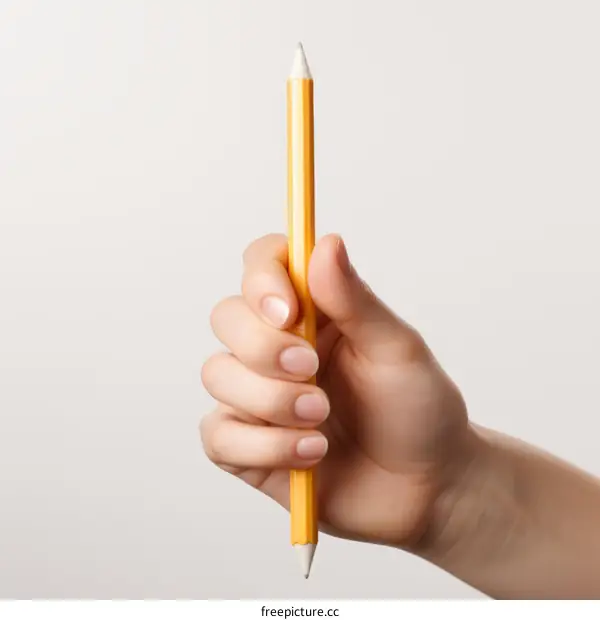 A hand holding a pencil
