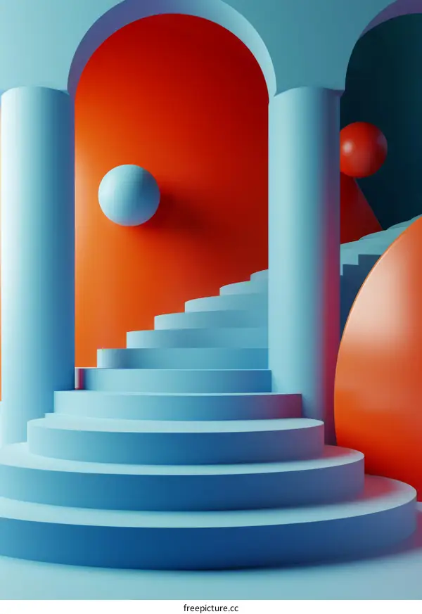 Abstract Geometric Staircase Design