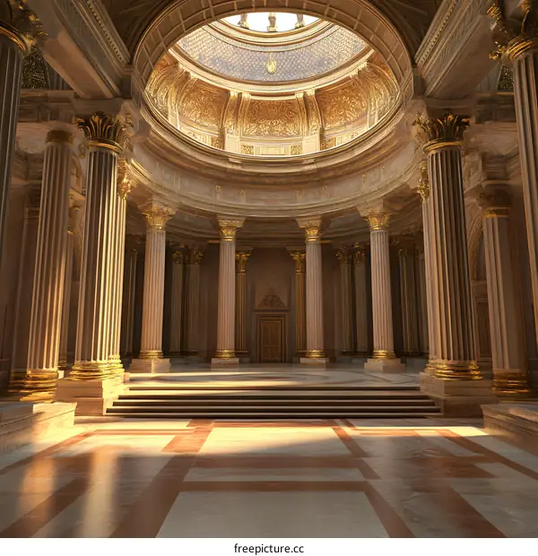 Golden Dome Interior with Columns
