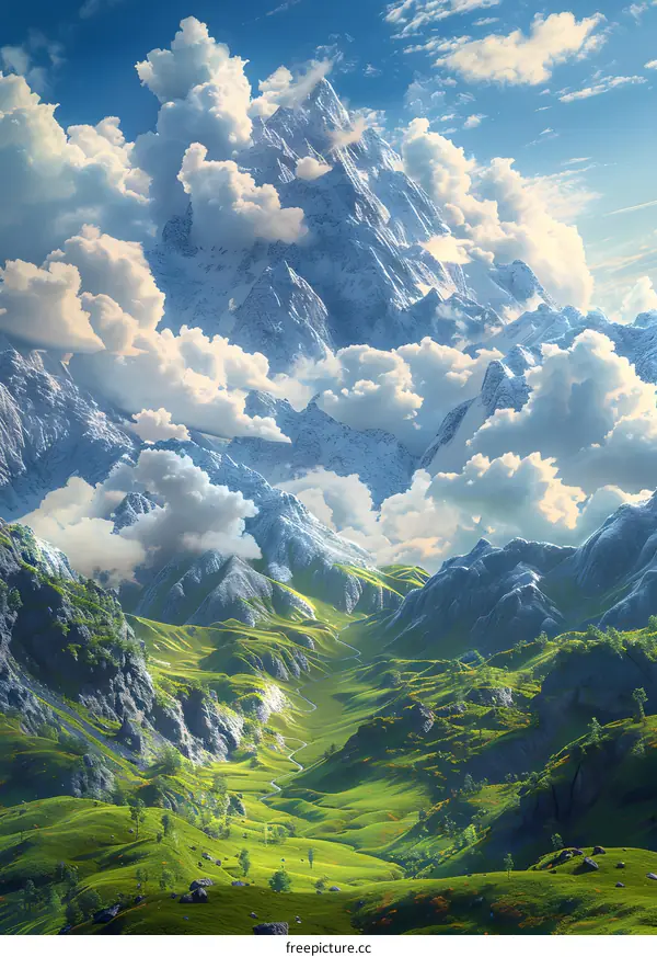 The mountain river is magnificent