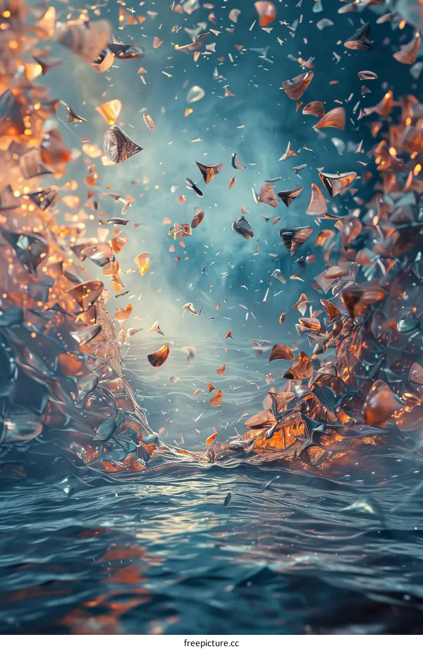 Molten Glass Shards Falling into the Abyss