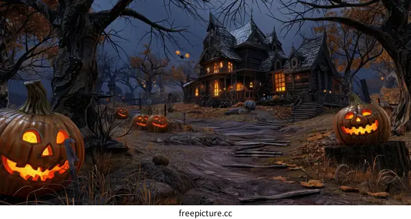 Haunted House in Eerie Forest