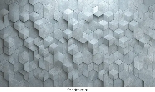 Abstract Geometric Concrete Wall Pattern Design