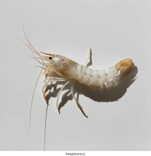 White Shrimp on White Background
