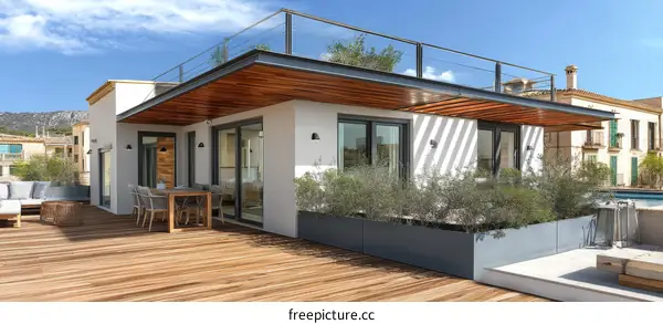 Modern Rooftop Terrace Design in a Spanish Town