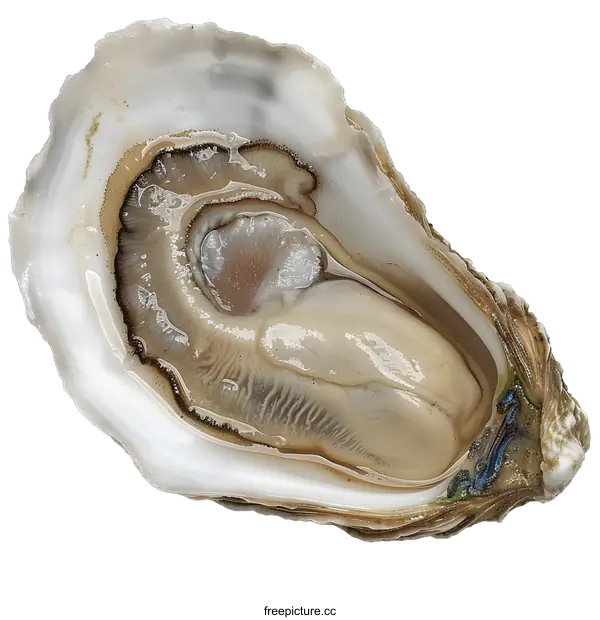 [Transparent Background PNG]An opened oyster with a white background