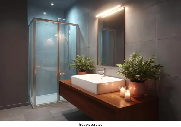 Modern Bathroom Interior Design Illustration