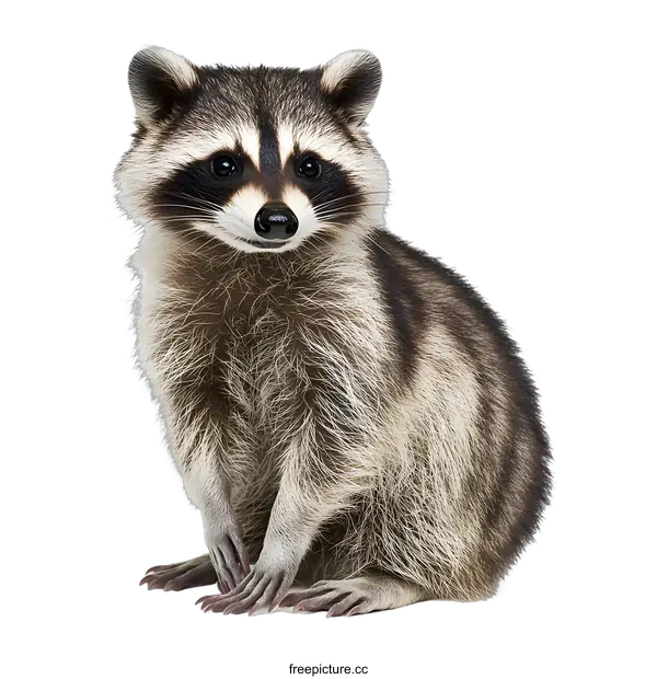 [Transparent Background PNG]Cute Raccoon Sitting On White Background