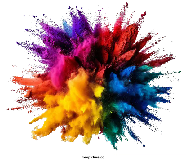 [Transparent Background PNG]Colorful Powder Explosion Abstract Art