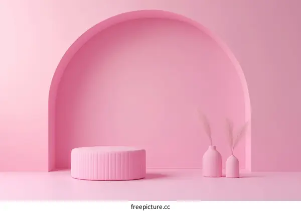 Pink Aesthetic Minimalist Scene Display