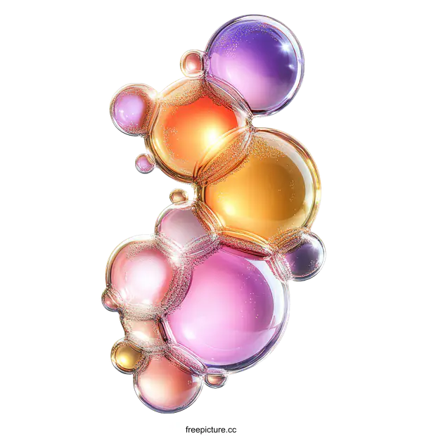 [Transparent Background PNG]Abstract Colorful Liquid Bubbles