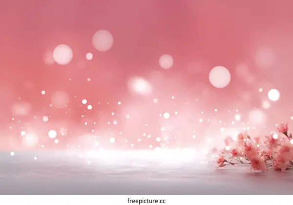 Soft Pink Floral Background with Bokeh Effect