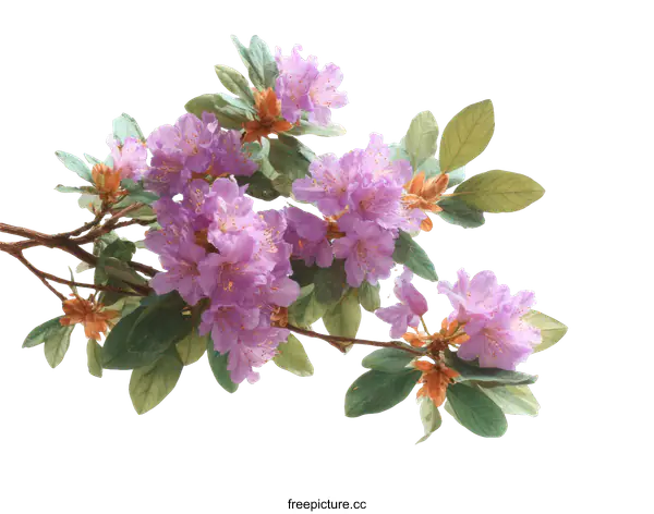 [Transparent Background PNG]Beautiful Pink Azalea Branch with Soft Light