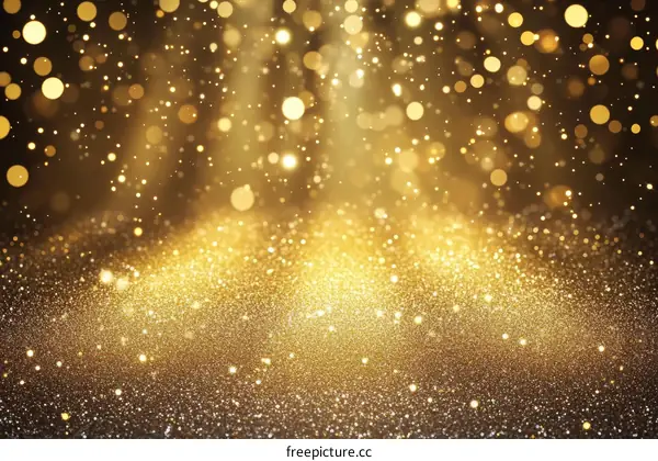 Golden Glitter Background with Sparkling Lights