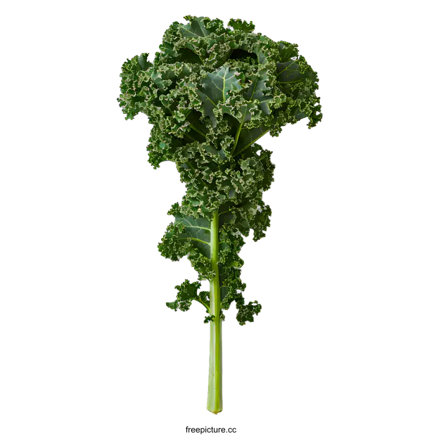 [Transparent Background PNG]Fresh Green Kale Leaf on White Background
