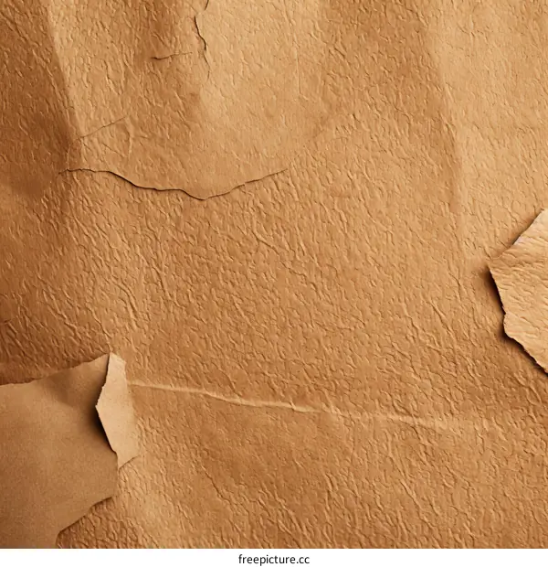 Brown crumpled paper texture background