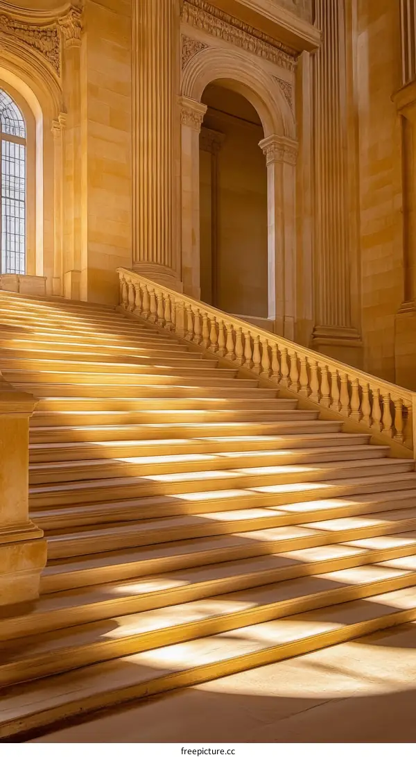 Grandiose Golden Staircase in a Historic Building