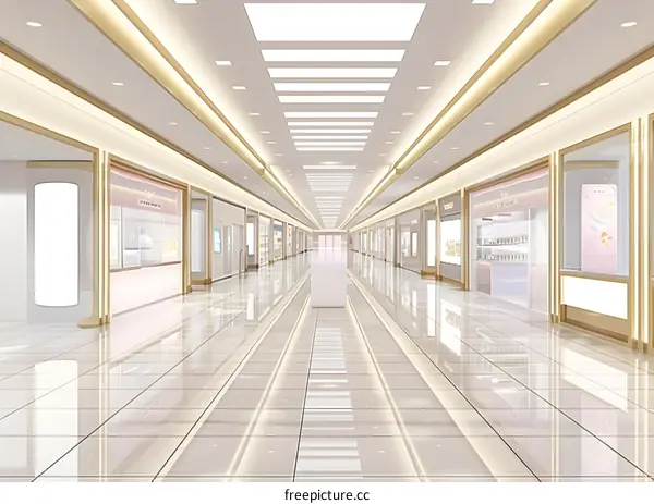 Empty Shopping Mall Corridor Interior Design