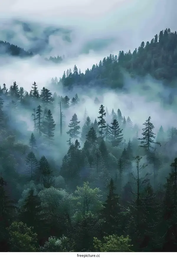 Foggy Forest Landscape