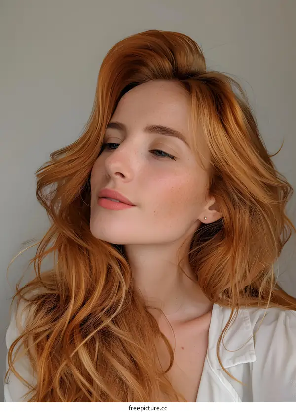 portrait of a beautiful young redheaded woman
