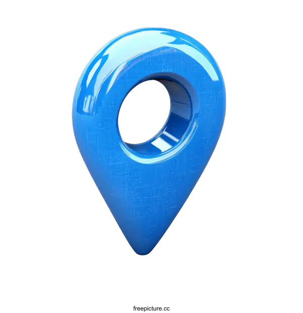 [Transparent Background PNG]3D Blue Map Pointer Illustration