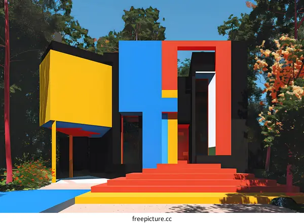 Modernist Architecture in a Forest Setting