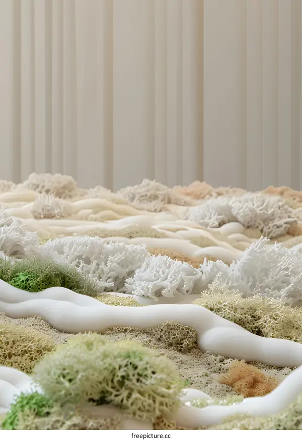 White and Green Abstract Landscape