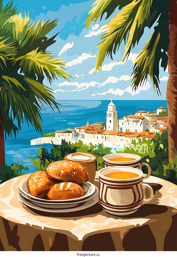 Mediterranean Sea Village Scenic View With Breakfast