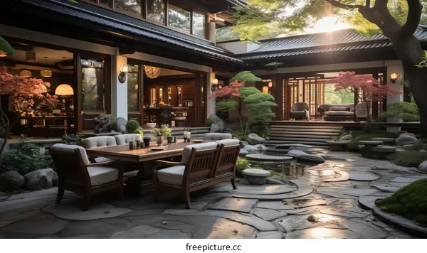 Courtyard with a view of the garden