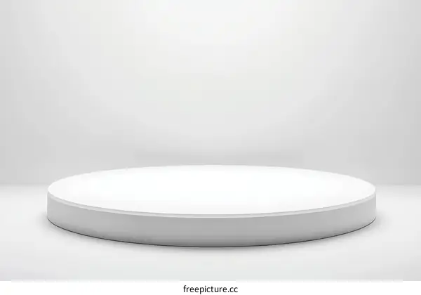 Modern Minimalist Empty White Display Platform