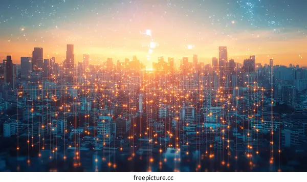 Cityscape Network at Dawn