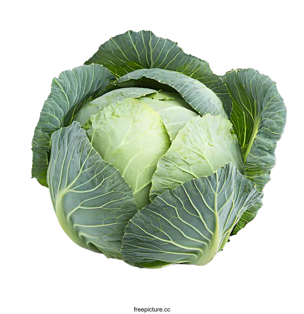 [Transparent Background PNG]Green Cabbage Isolated On White Background